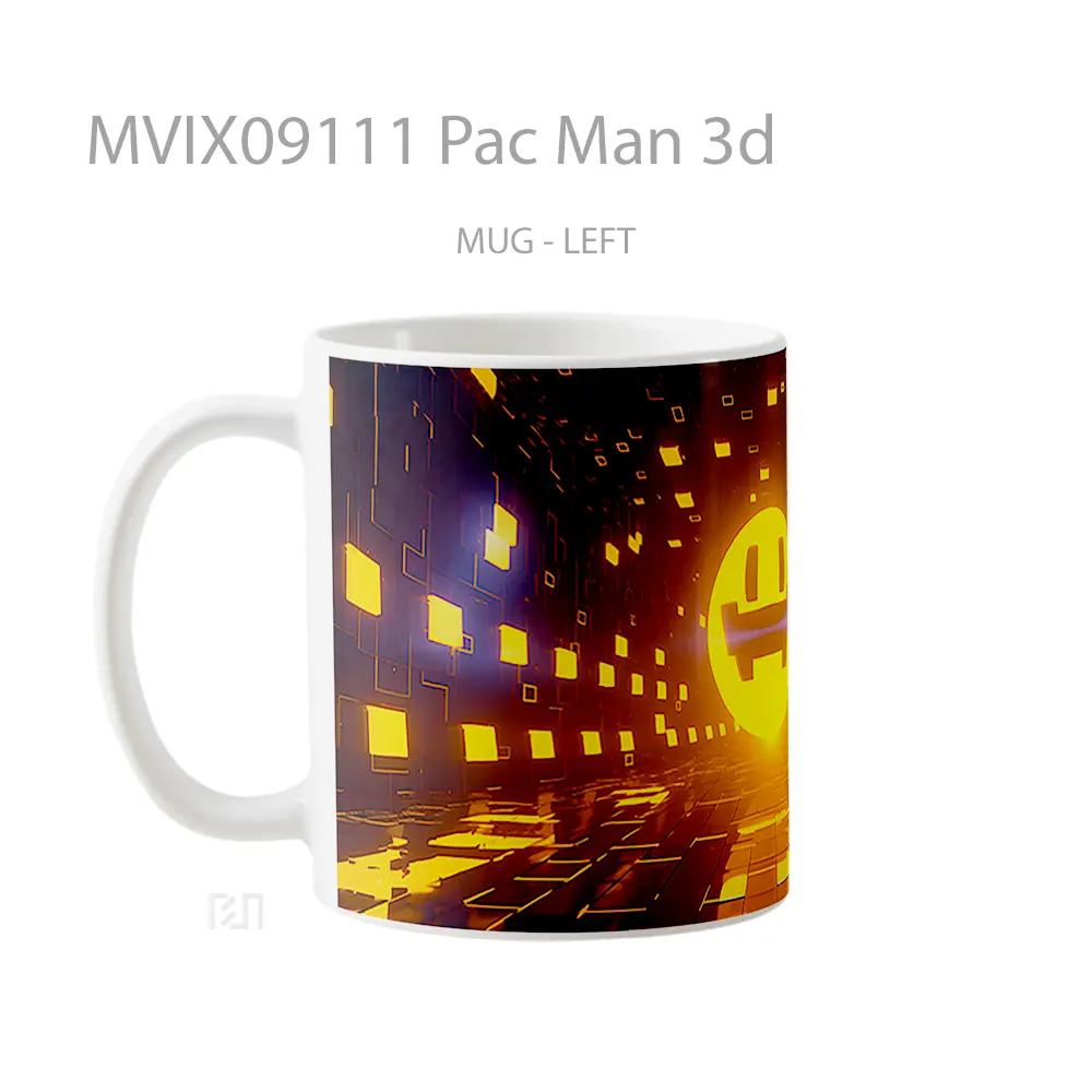 Mug Pac Man 3D Gelas Keramik Desain Unik - All-side / Desain
