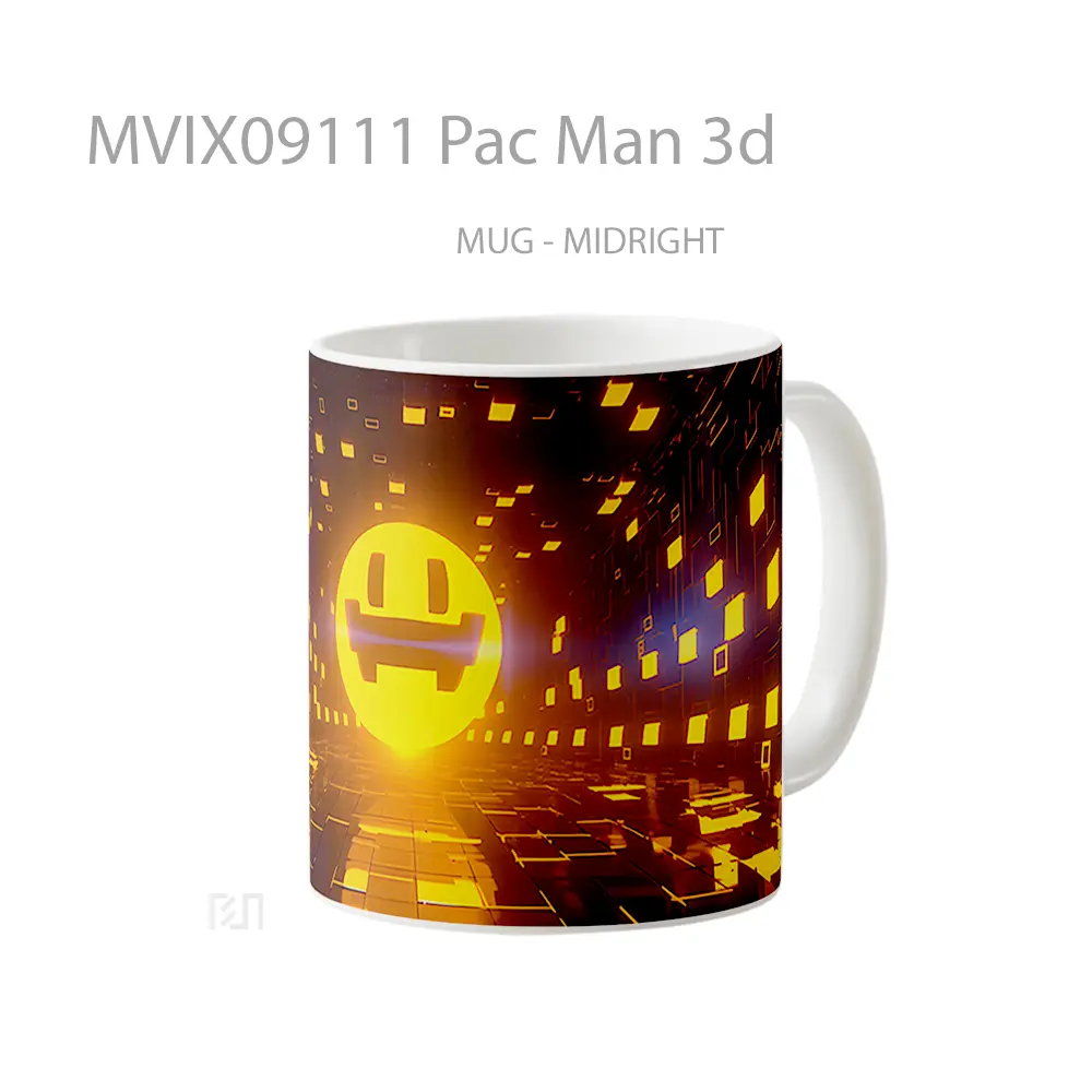 Mug Pac Man 3D Gelas Keramik Desain Unik - All-side / Desain