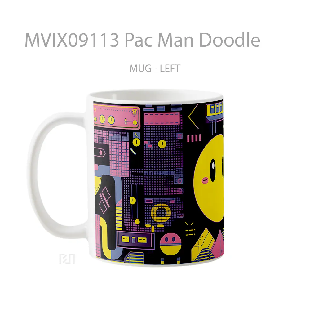 Mug Pac Man Doodle Mug Aesthetic Koleksi Spesial - All-side / Desain