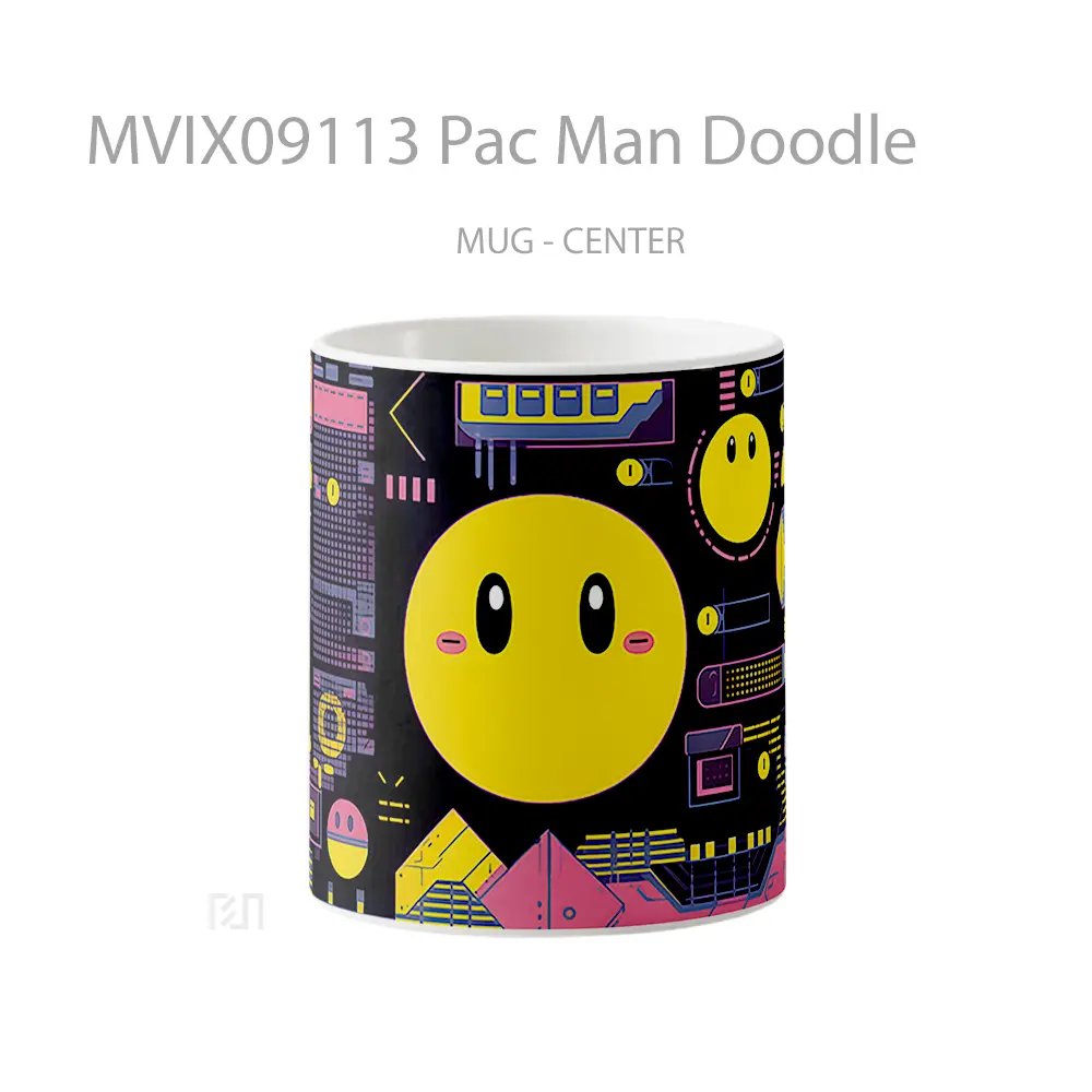 Mug Pac Man Doodle Mug Aesthetic Koleksi Spesial