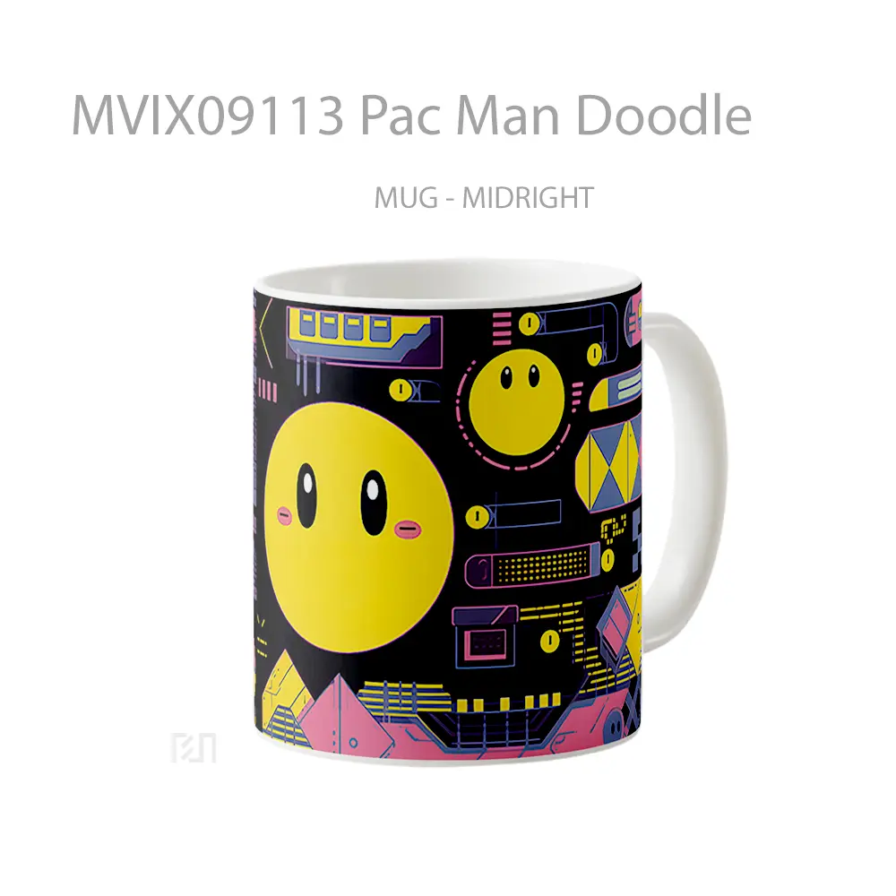 Mug Pac Man Doodle Mug Aesthetic Koleksi Spesial - All-side / Desain