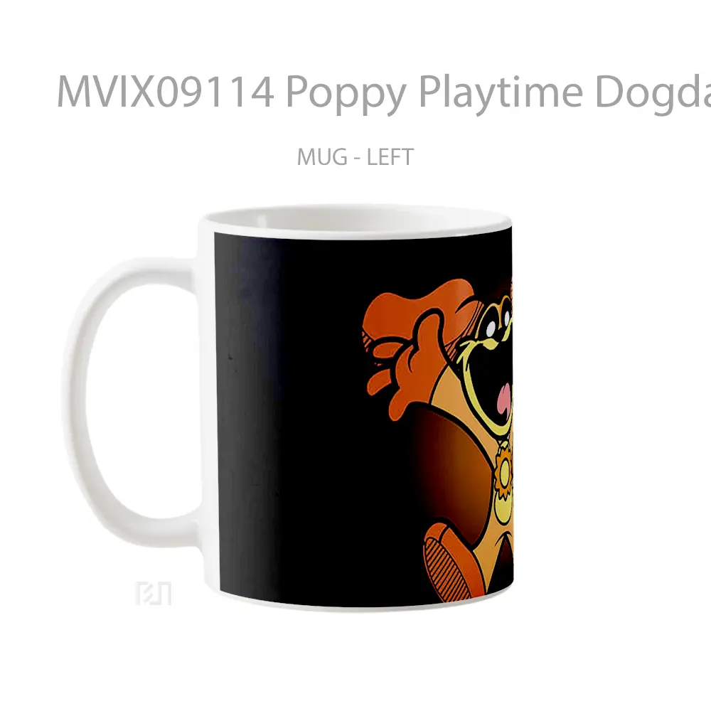Mug Poppy Playtime Dogday Black Mug Aesthetic Koleksi Spesial - All-side / Desain