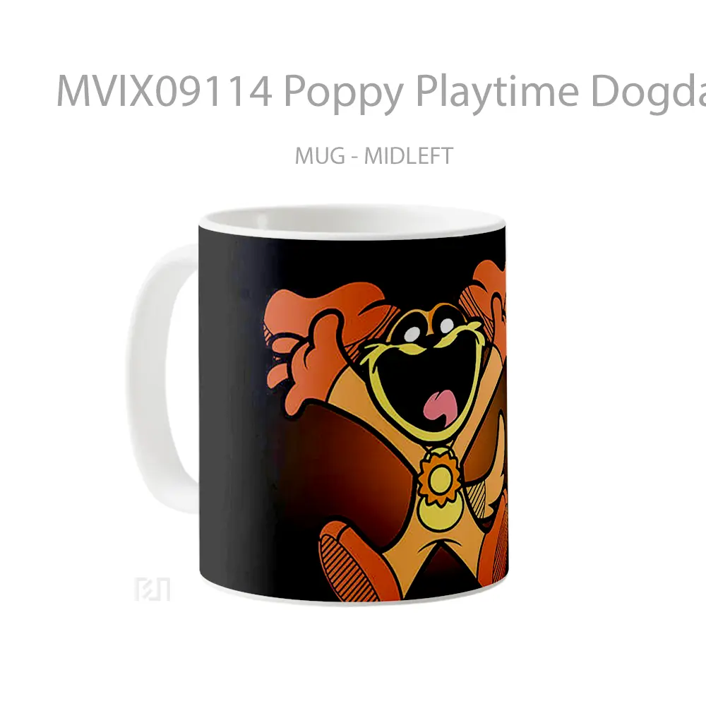 Mug Poppy Playtime Dogday Black Mug Aesthetic Koleksi Spesial - All-side / Desain