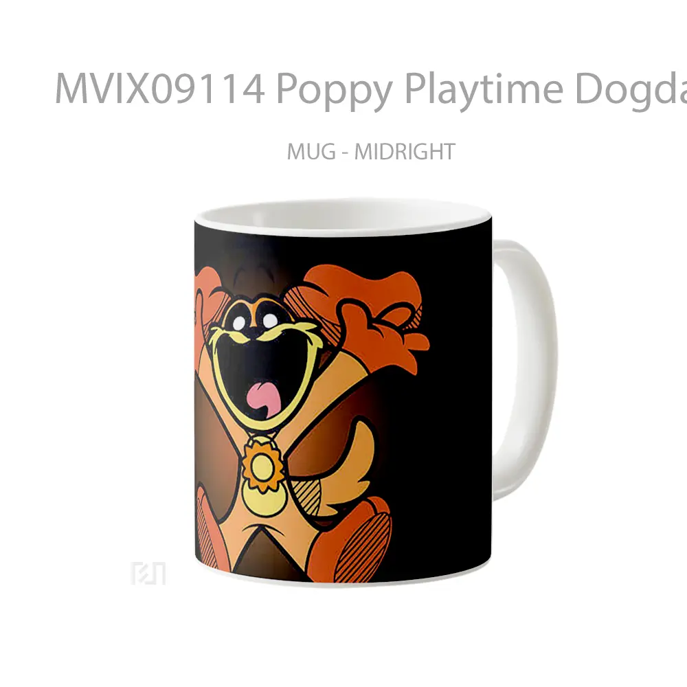 Mug Poppy Playtime Dogday Black Mug Aesthetic Koleksi Spesial - All-side / Desain