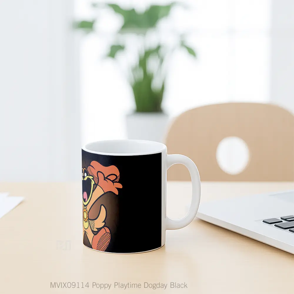 Mug Poppy Playtime Dogday Black Mug Aesthetic Koleksi Spesial - All-side / Desain