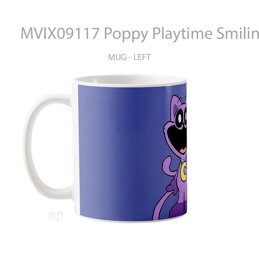 Mug Poppy Playtime Smiling Critters Catnap Purple Gelas Keramik Desain Unik - All-side / Desain