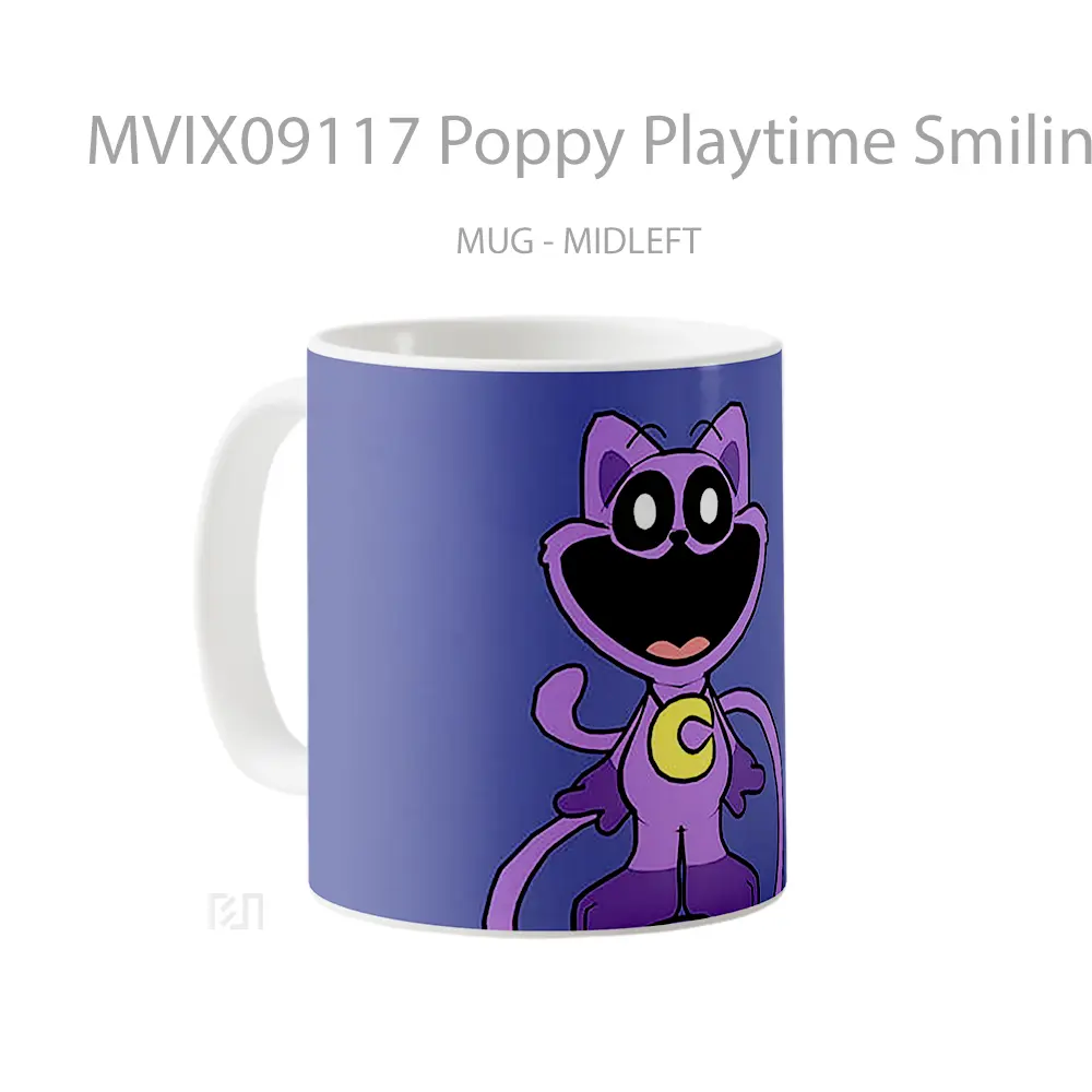 Mug Poppy Playtime Smiling Critters Catnap Purple Gelas Keramik Desain Unik - All-side / Desain
