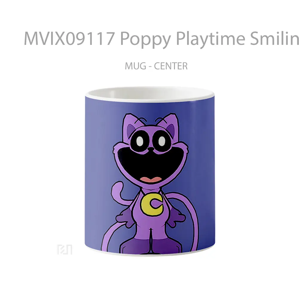 Mug Poppy Playtime Smiling Critters Catnap Purple Gelas Keramik Desain Unik