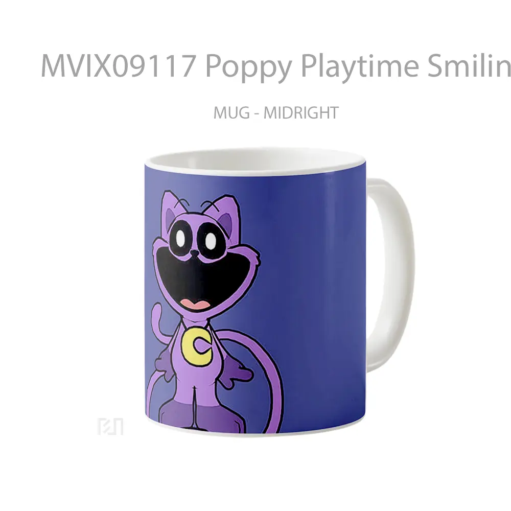 Mug Poppy Playtime Smiling Critters Catnap Purple Gelas Keramik Desain Unik - All-side / Desain