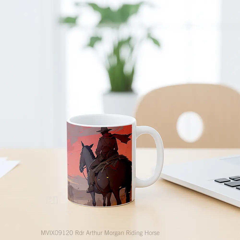 Mug Rdr Arthur Morgan Riding Horse Gelas Keramik Desain Unik - All-side / Desain