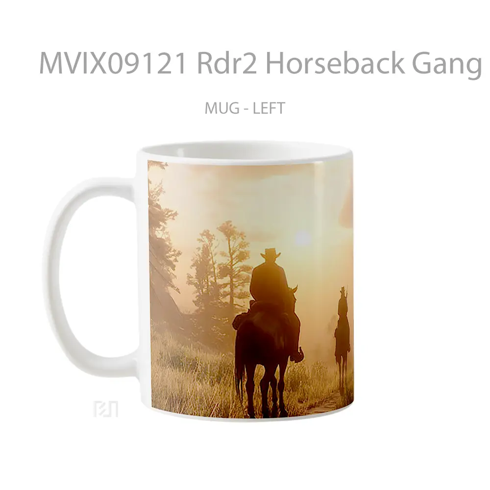 Mug Rdr2 Horseback Gang Aesthetic Mug Aesthetic Koleksi Spesial - All-side / Desain