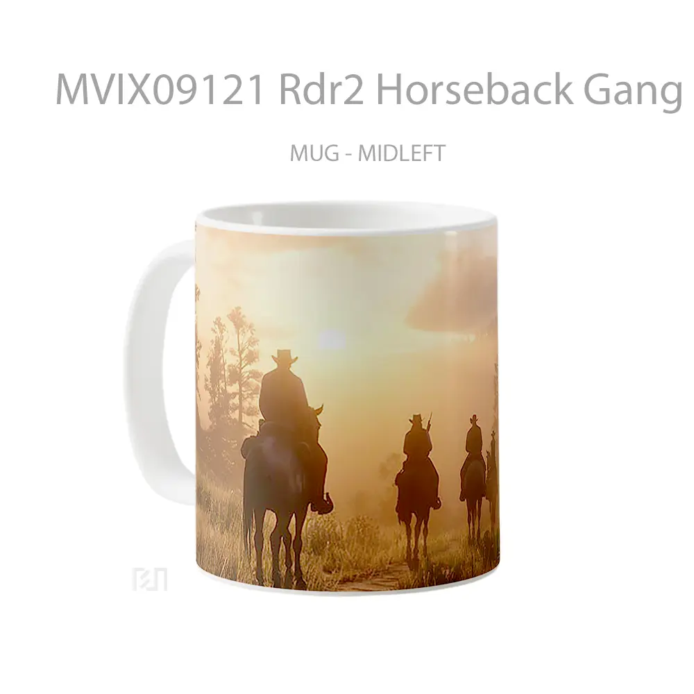 Mug Rdr2 Horseback Gang Aesthetic Mug Aesthetic Koleksi Spesial - All-side / Desain