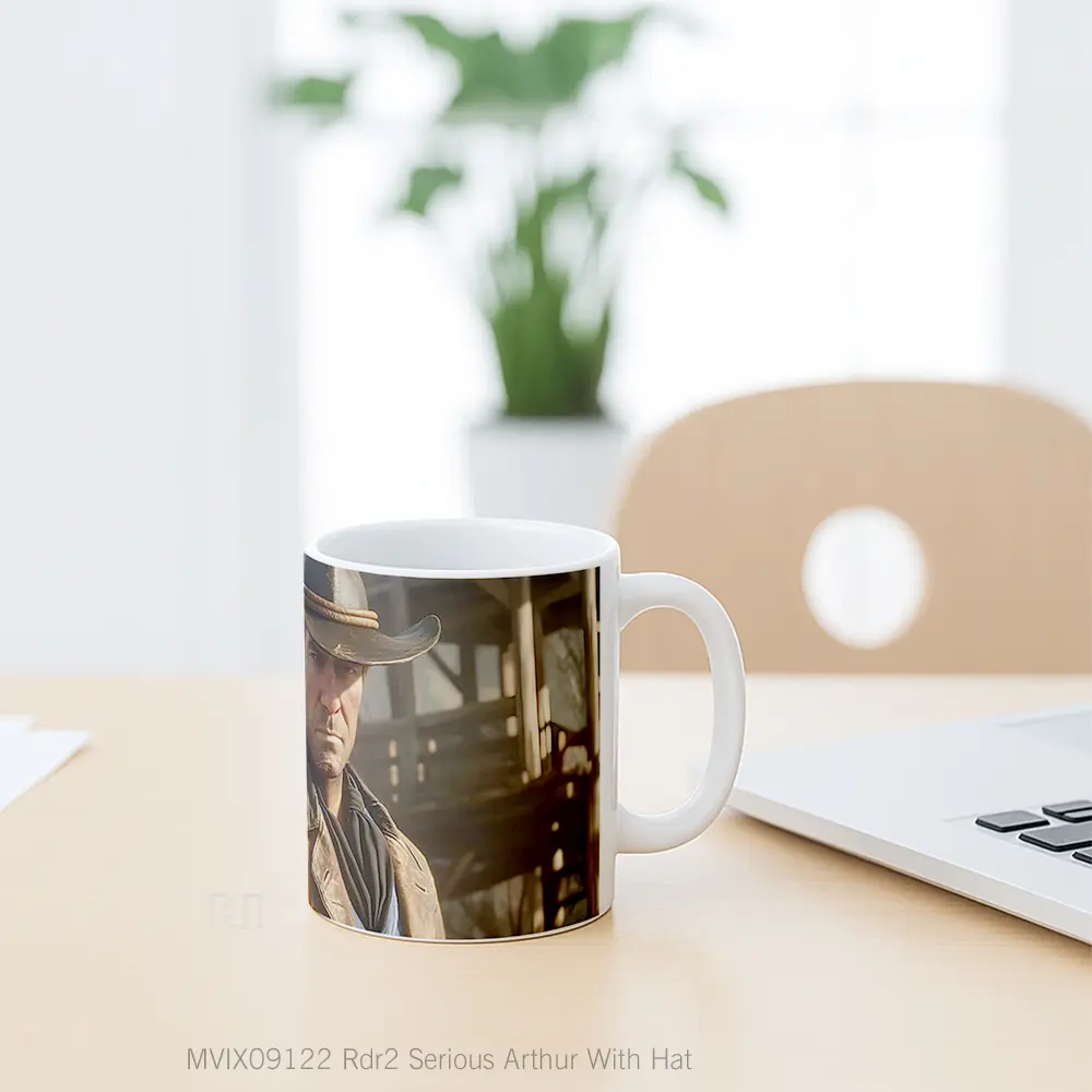 Mug Rdr2 Serious Arthur With Hat Mug Aesthetic Koleksi Spesial - All-side / Desain