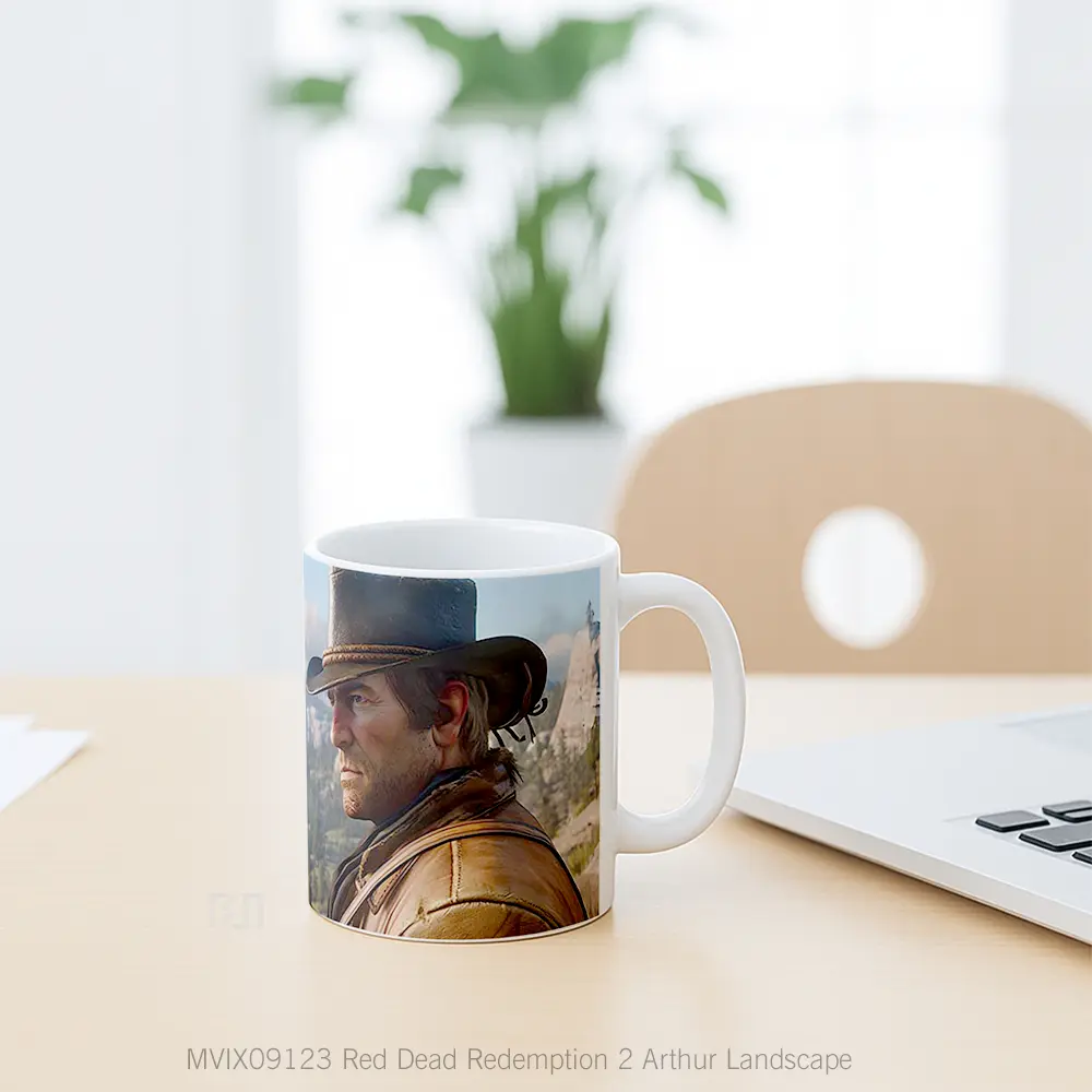 Mug Red Dead Redemption 2 Arthur Landscape Gelas Keramik Desain Unik - All-side / Desain