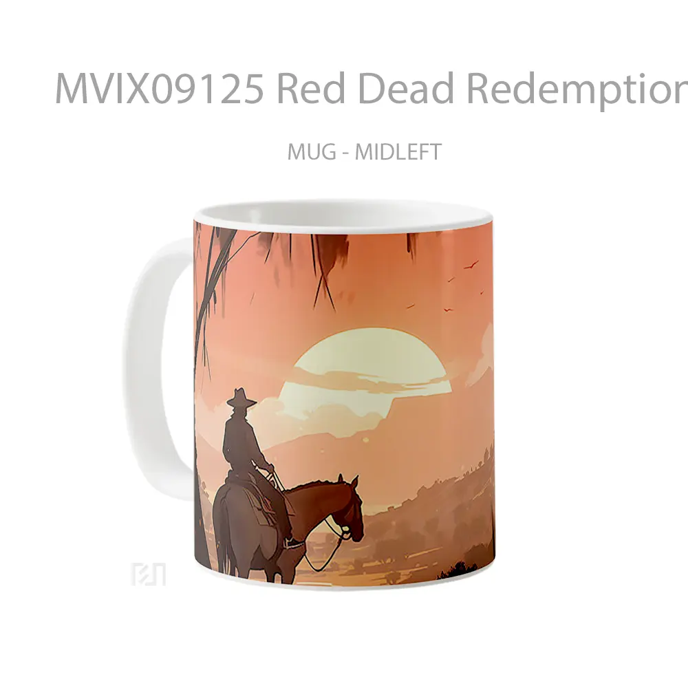 Mug Red Dead Redemption Sunset Wallpape Gelas Keramik Desain Unik - All-side / Desain