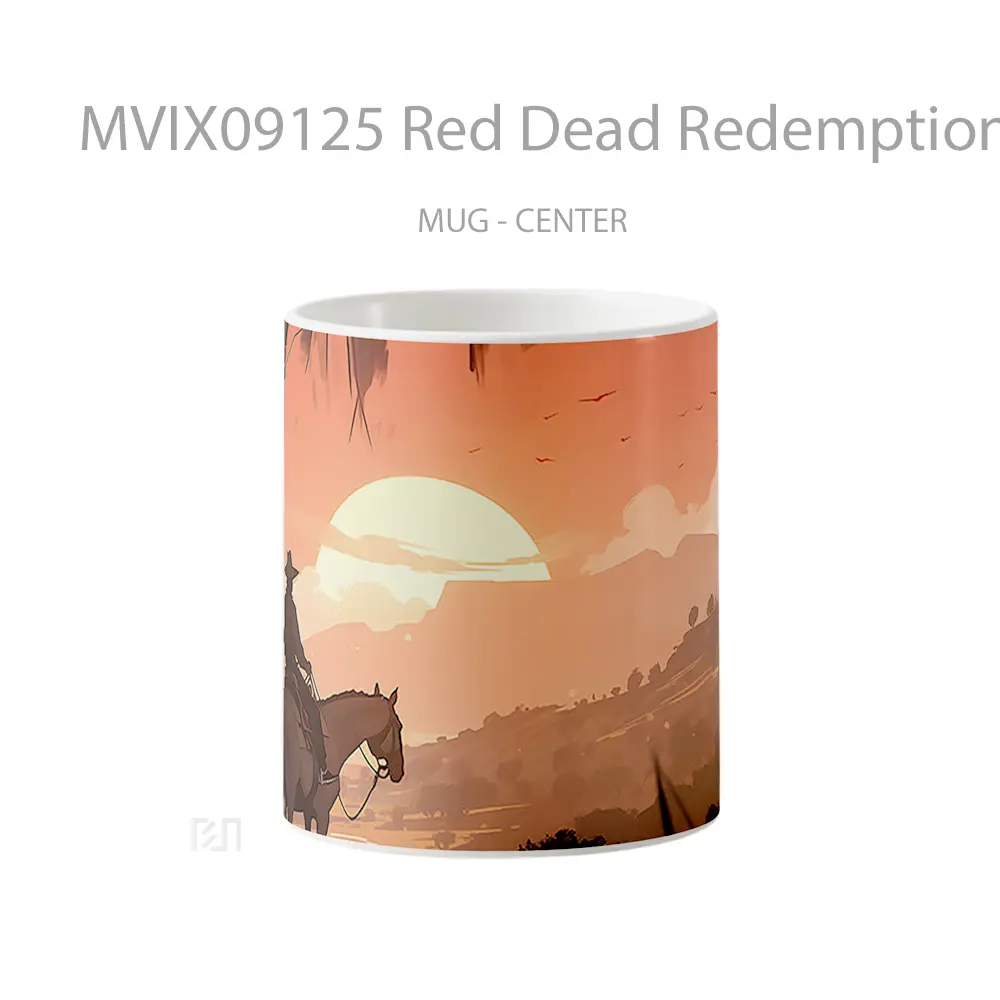 Mug Red Dead Redemption Sunset Wallpape Gelas Keramik Desain Unik