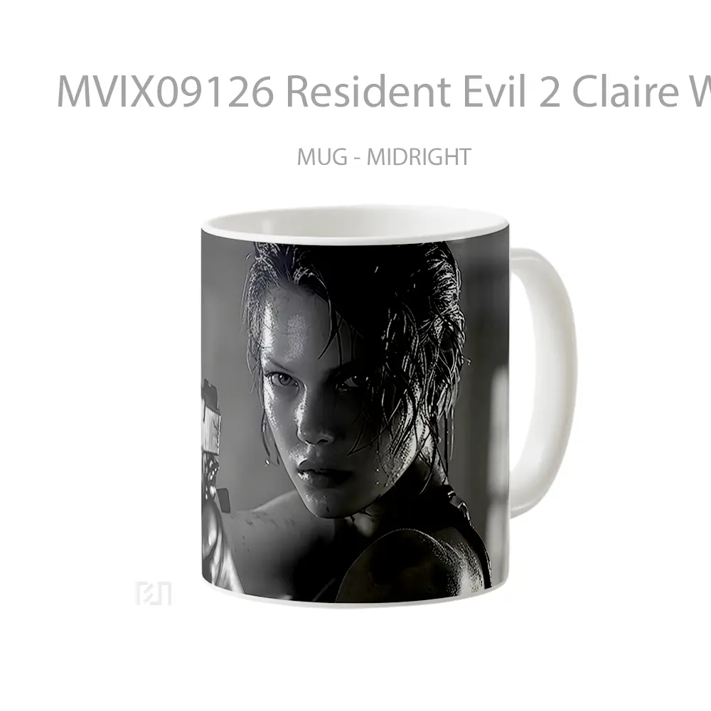 Mug Resident Evil 2 Claire With Gun Gelas Keramik Desain Unik - All-side / Desain