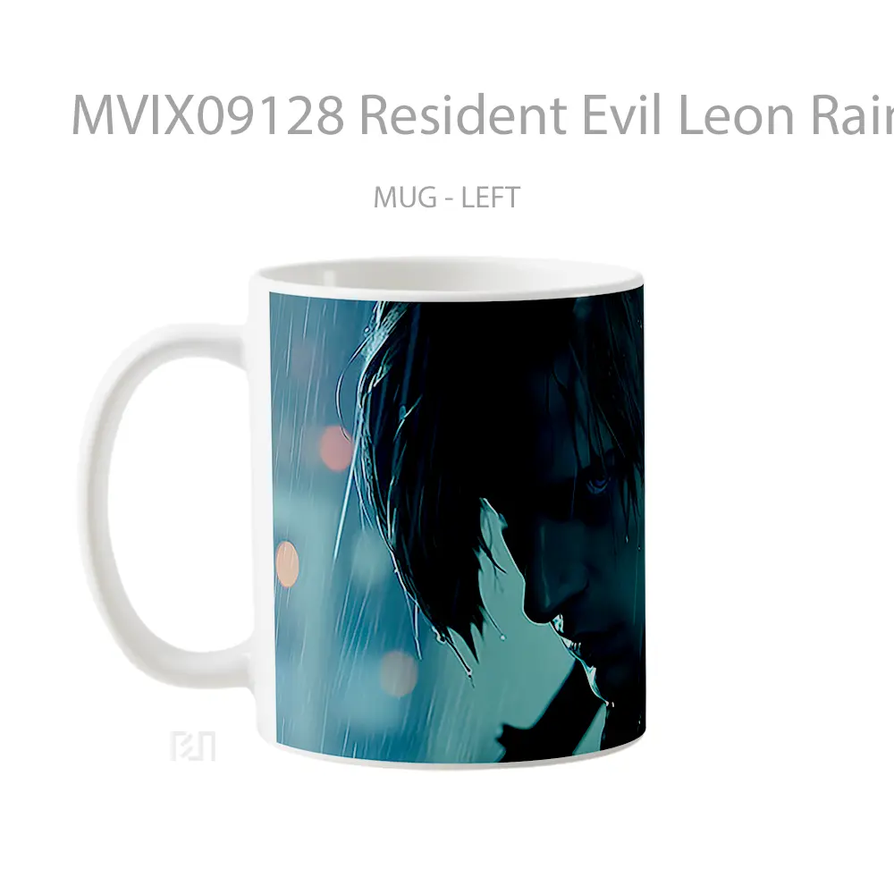 Mug Resident Evil Leon Rain Gelas Keramik Desain Unik - All-side / Desain
