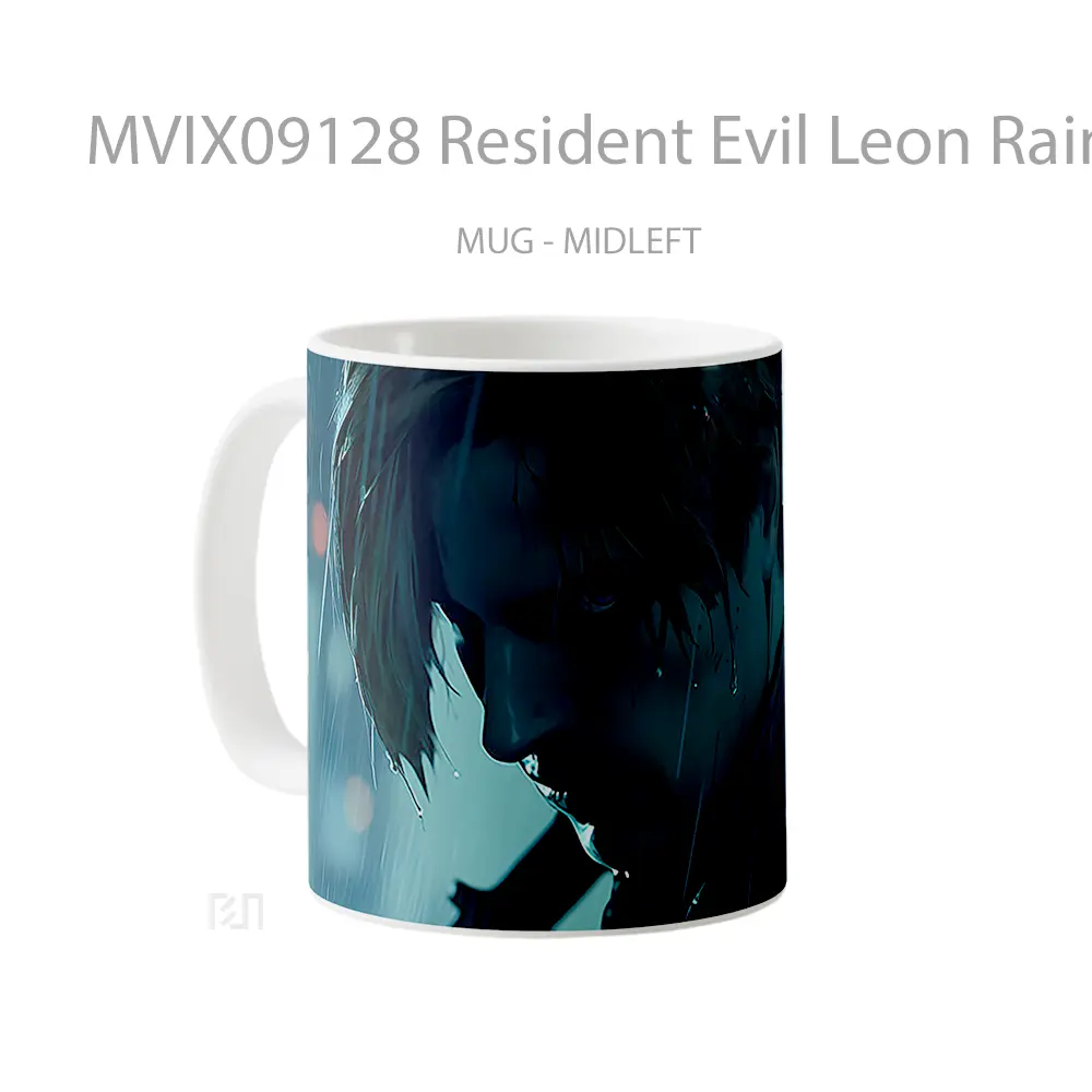 Mug Resident Evil Leon Rain Gelas Keramik Desain Unik - All-side / Desain