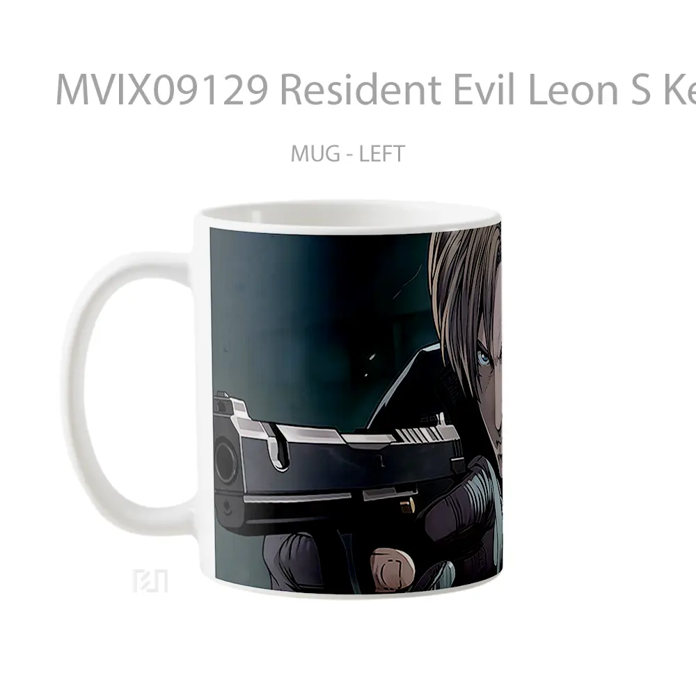 Mug Resident Evil Leon S Kennedy With Gun Koleksi Mug Limited Edition - All-side / Desain