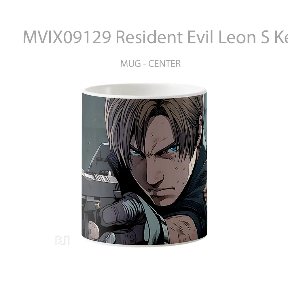 Mug Resident Evil Leon S Kennedy With Gun Koleksi Mug Limited Edition