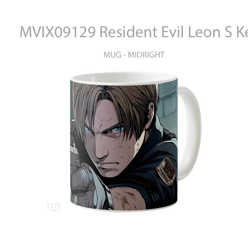 Mug Resident Evil Leon S Kennedy With Gun Koleksi Mug Limited Edition - All-side / Desain