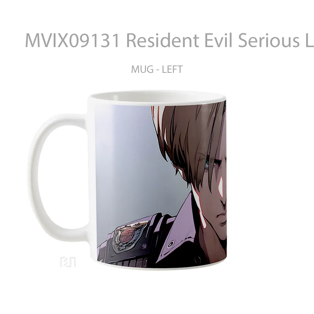 Mug Resident Evil Serious Leon Koleksi Mug Limited Edition - All-side / Desain