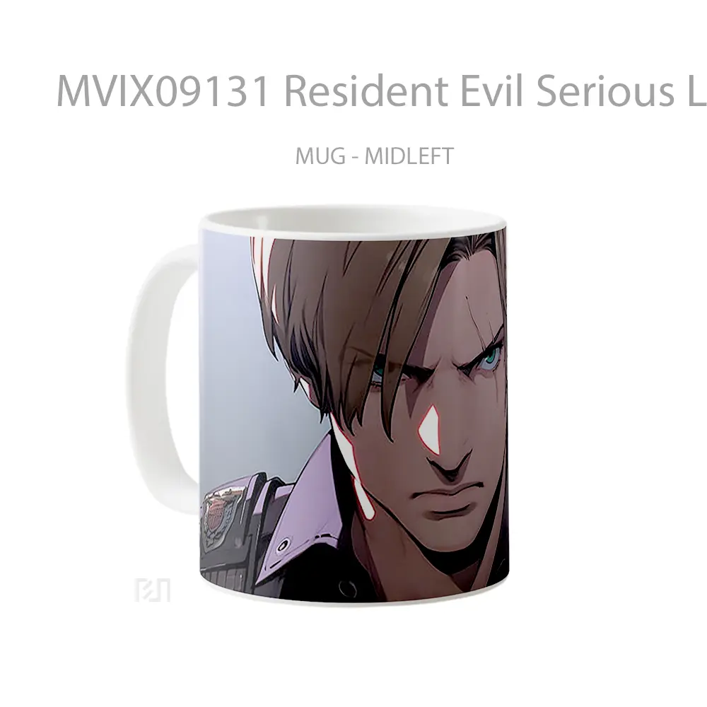 Mug Resident Evil Serious Leon Koleksi Mug Limited Edition - All-side / Desain