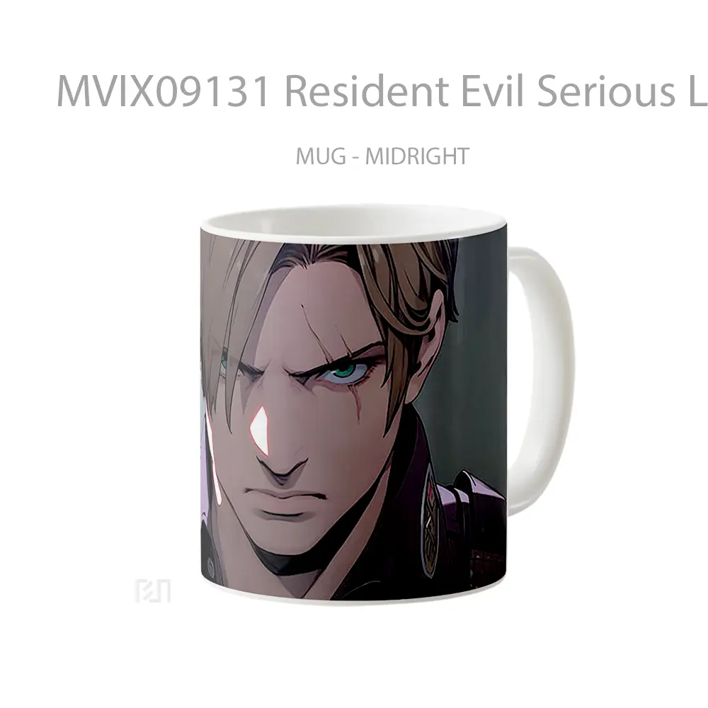 Mug Resident Evil Serious Leon Koleksi Mug Limited Edition - All-side / Desain