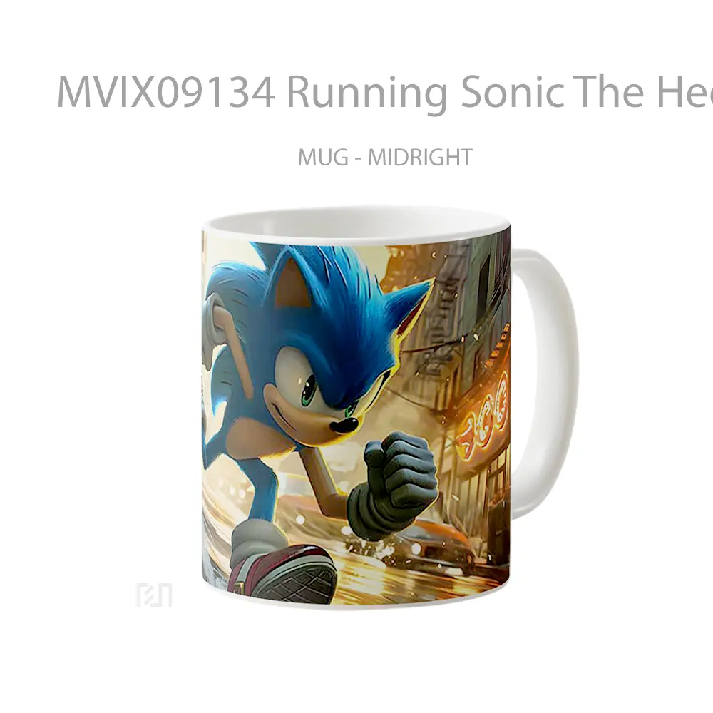 Mug Running Sonic The Hedgehog In City Gelas Keramik Desain Unik - All-side / Desain