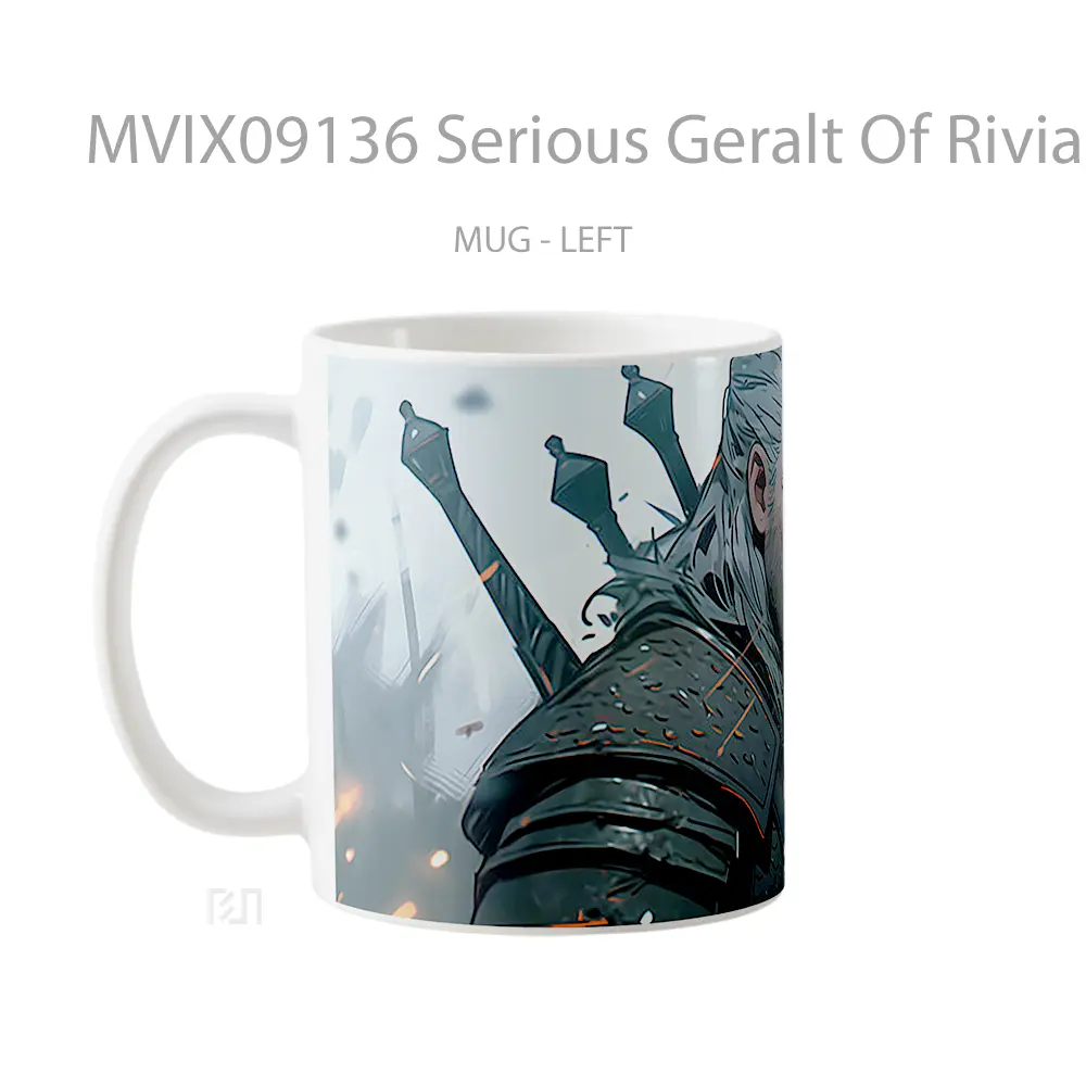 Mug Serious Geralt Of Rivia Hadiah Lucu dan Menarik - All-side / Desain
