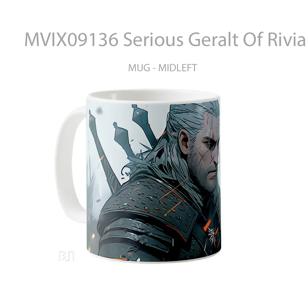 Mug Serious Geralt Of Rivia Hadiah Lucu dan Menarik - All-side / Desain
