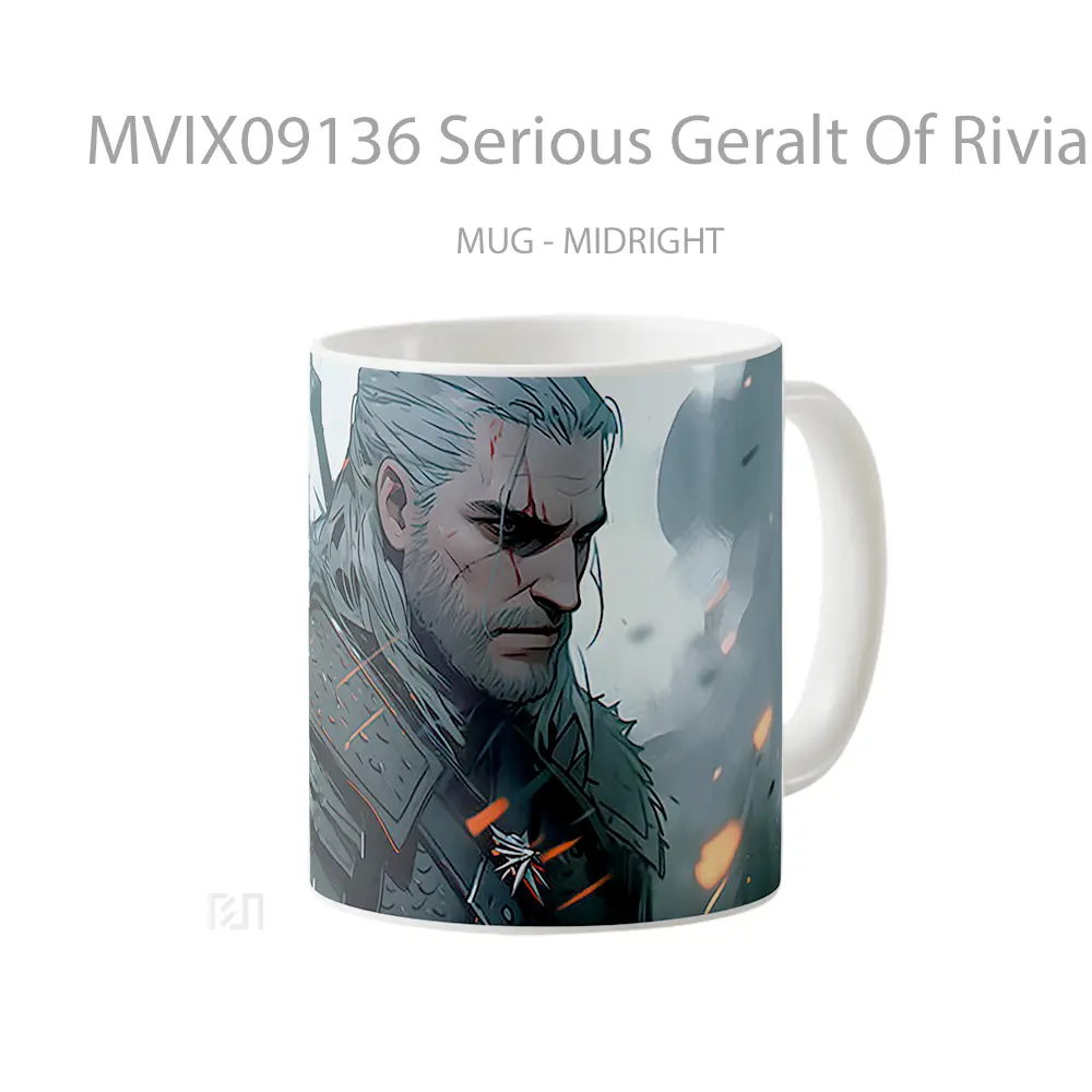 Mug Serious Geralt Of Rivia Hadiah Lucu dan Menarik - All-side / Desain