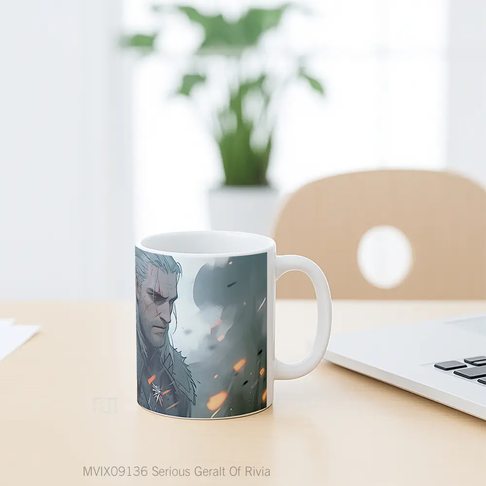 Mug Serious Geralt Of Rivia Hadiah Lucu dan Menarik - All-side / Desain