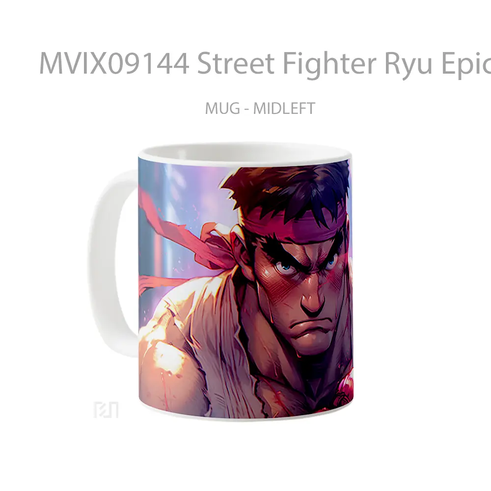 Mug Street Fighter Ryu Epic Gelas Keramik Desain Unik - All-side / Desain