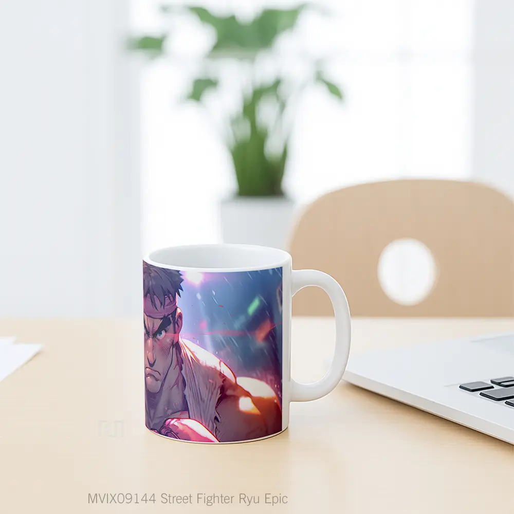 Mug Street Fighter Ryu Epic Gelas Keramik Desain Unik - All-side / Desain