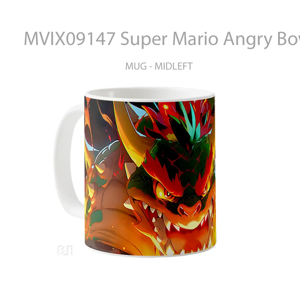 Mug Super Mario Angry Bowser Mug Aesthetic Koleksi Spesial - All-side / Desain
