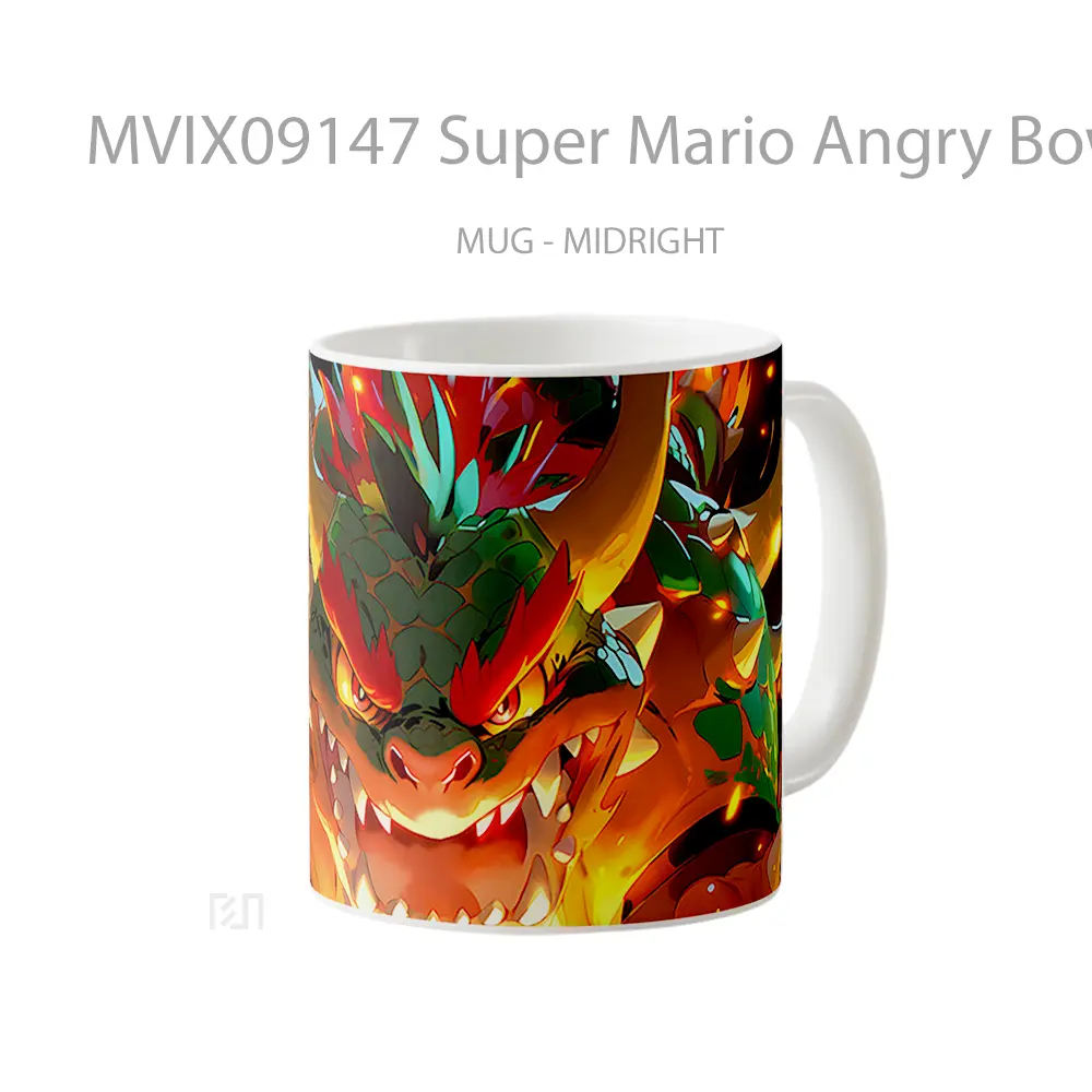 Mug Super Mario Angry Bowser Mug Aesthetic Koleksi Spesial - All-side / Desain