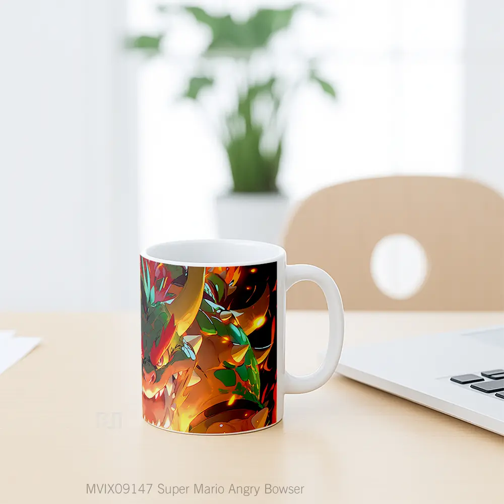 Mug Super Mario Angry Bowser Mug Aesthetic Koleksi Spesial - All-side / Desain