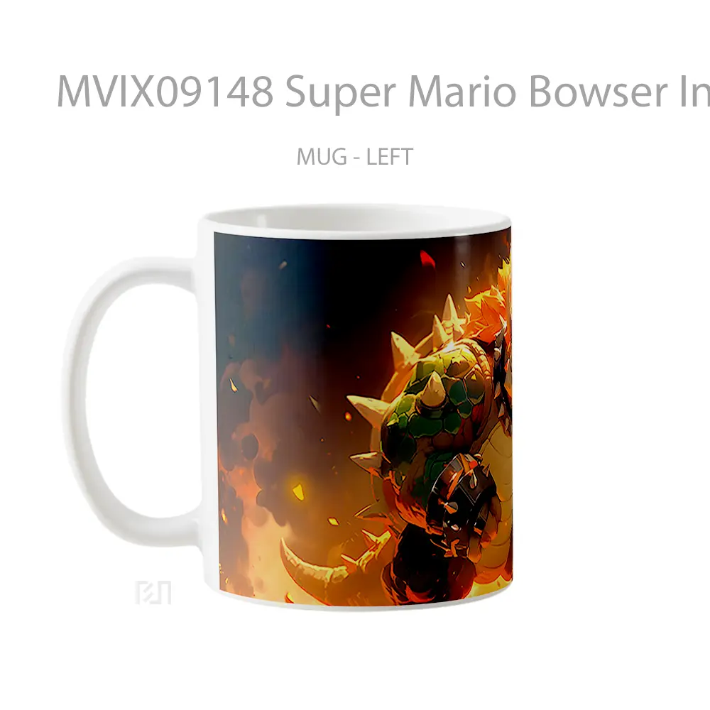 Mug Super Mario Bowser In Fire Mug Aesthetic Koleksi Spesial - All-side / Desain