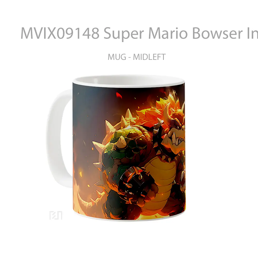 Mug Super Mario Bowser In Fire Mug Aesthetic Koleksi Spesial - All-side / Desain