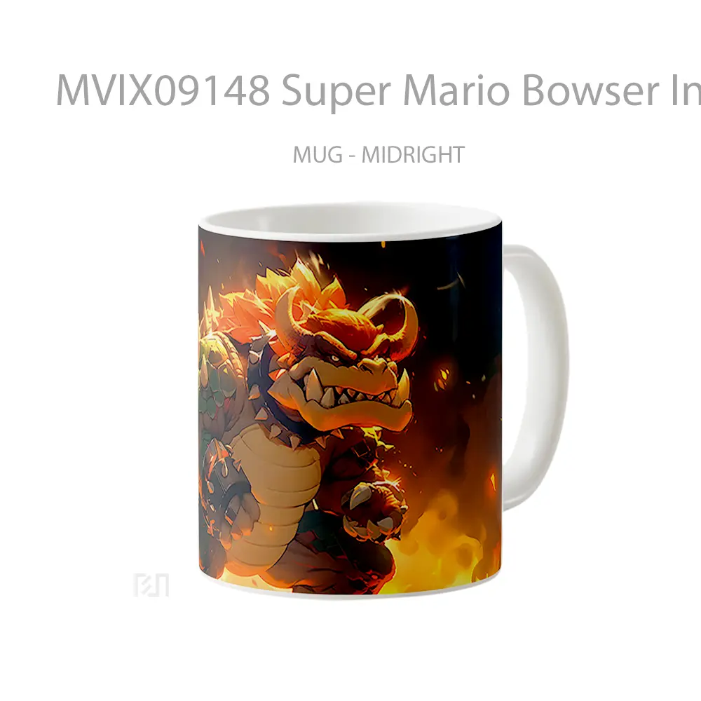 Mug Super Mario Bowser In Fire Mug Aesthetic Koleksi Spesial - All-side / Desain