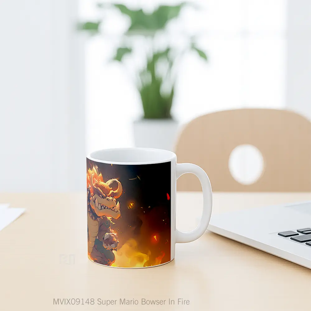 Mug Super Mario Bowser In Fire Mug Aesthetic Koleksi Spesial - All-side / Desain