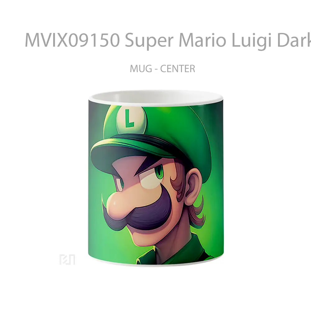 Mug Super Mario Luigi Dark Green Mug Aesthetic Koleksi Spesial