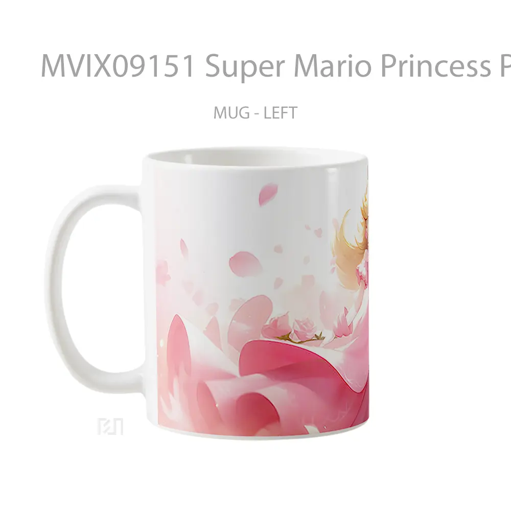 Mug Super Mario Princess Peach With Roses Hadiah Lucu dan Menarik - All-side / Desain