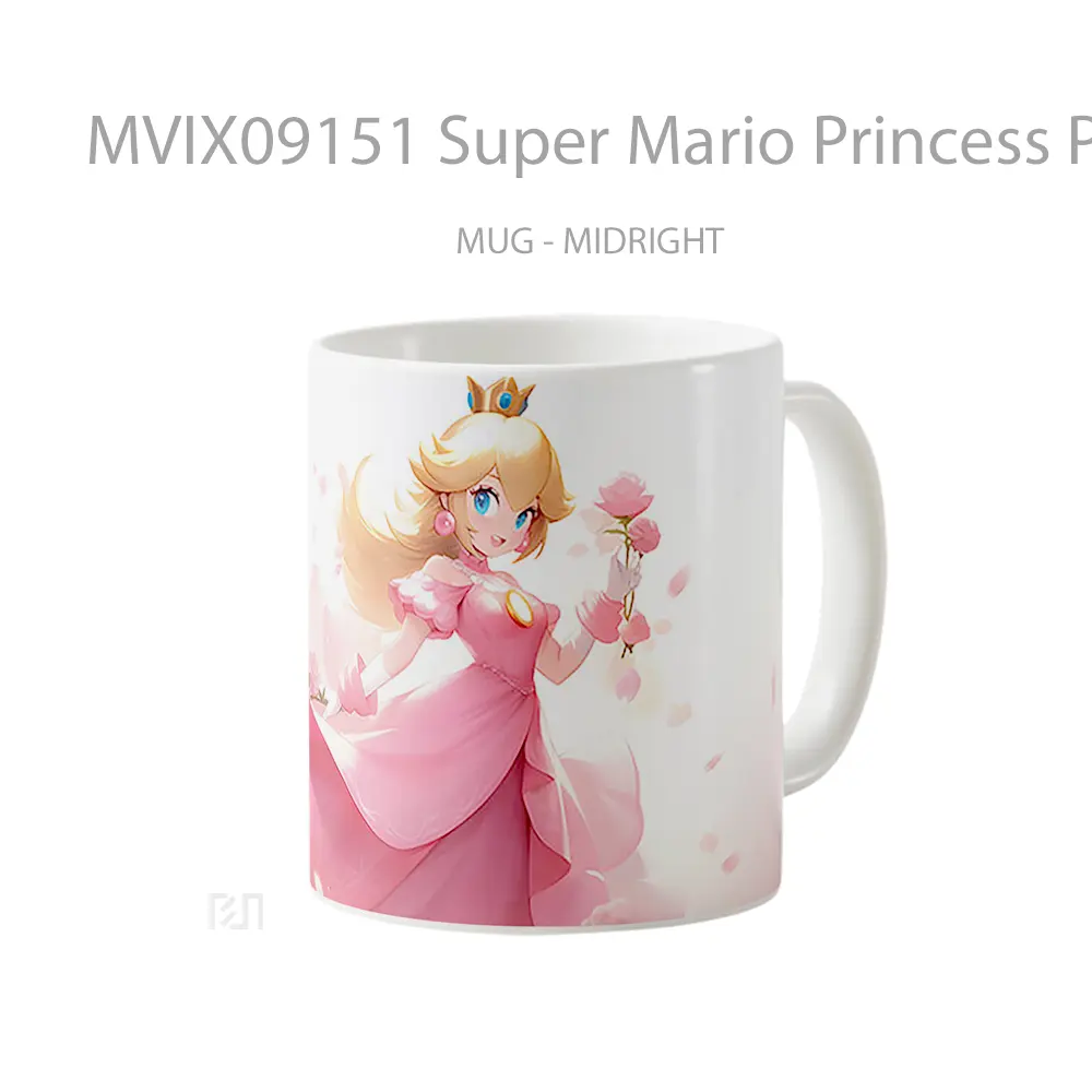 Mug Super Mario Princess Peach With Roses Hadiah Lucu dan Menarik - All-side / Desain