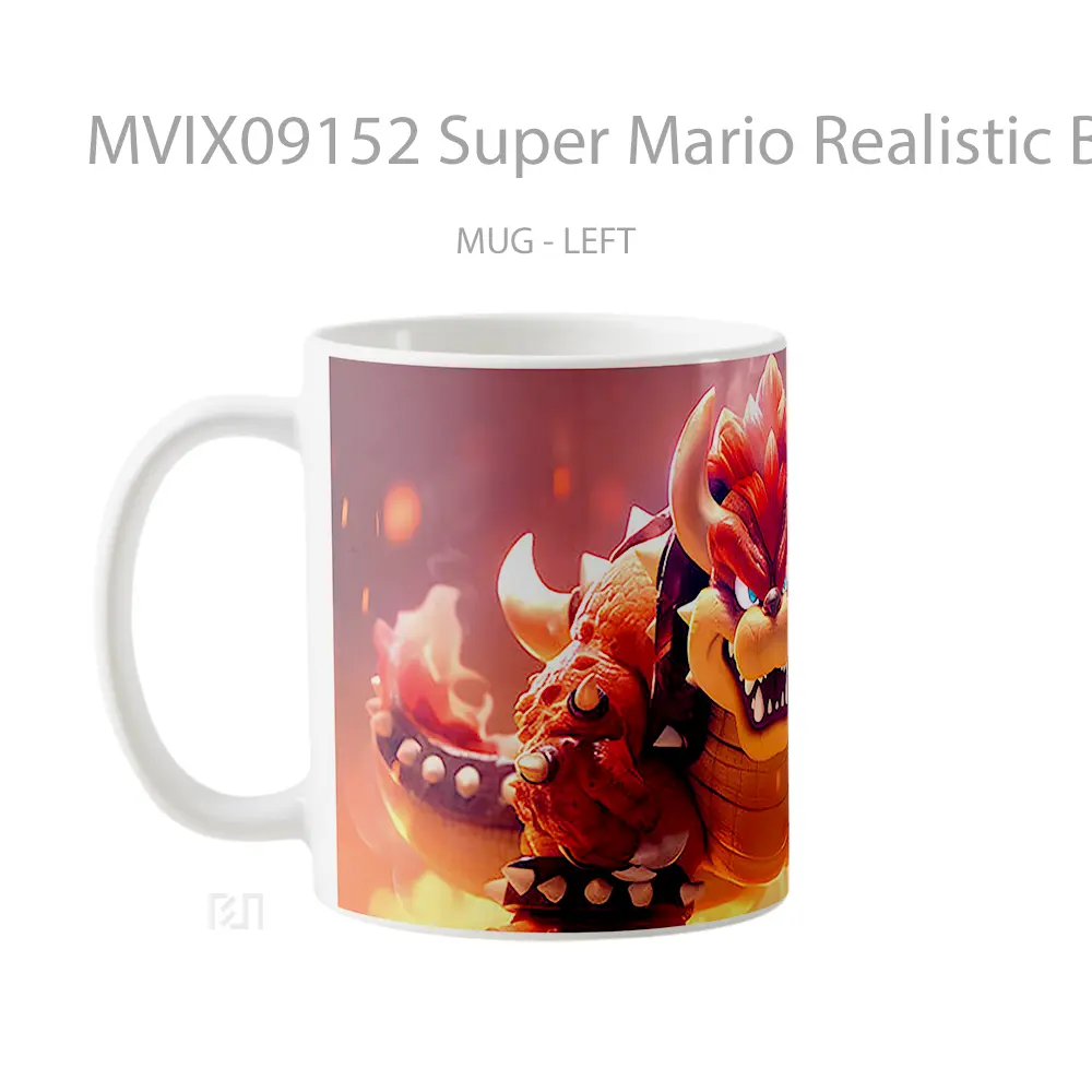 Mug Super Mario Realistic Bowser Gelas Keramik Desain Unik - All-side / Desain