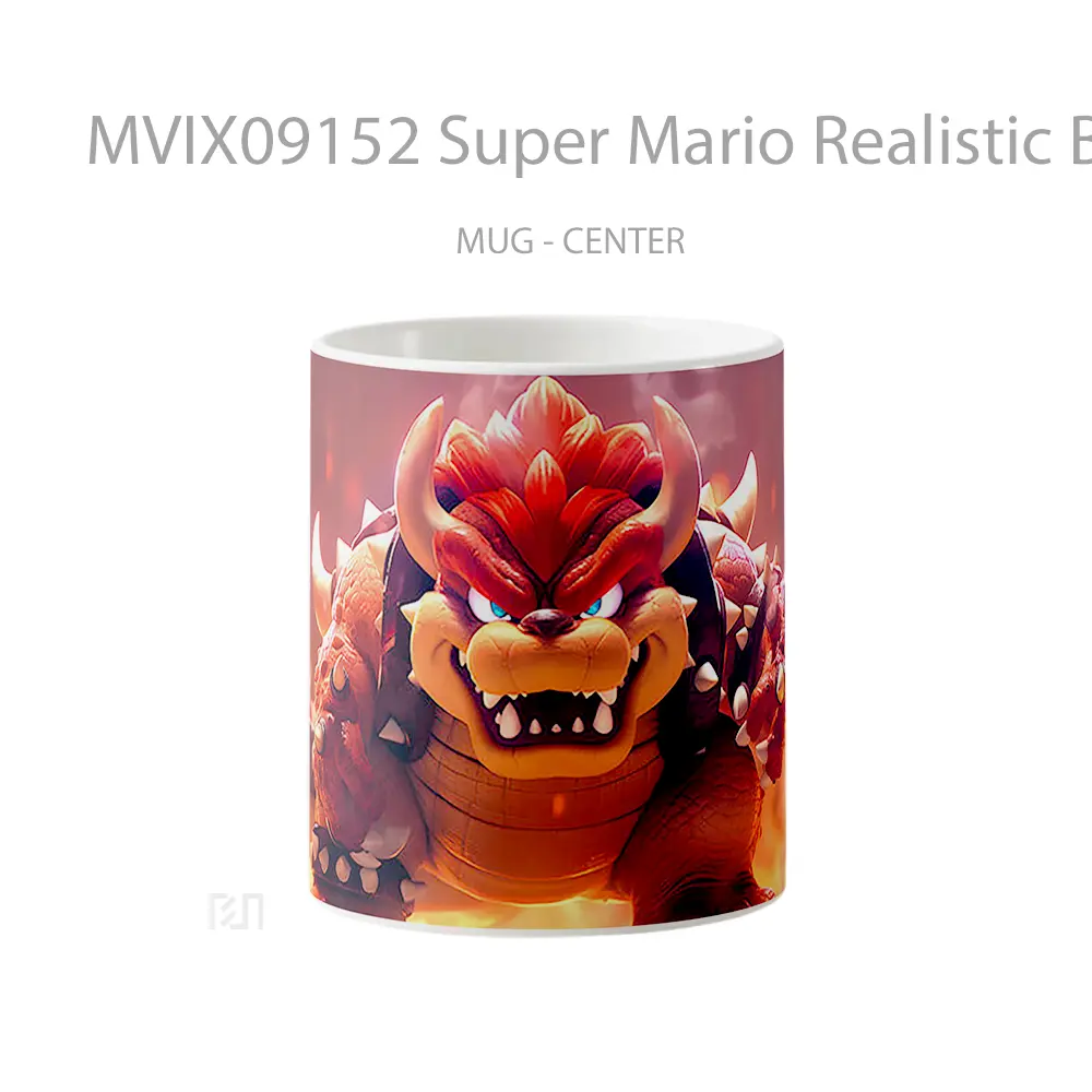 Mug Super Mario Realistic Bowser Gelas Keramik Desain Unik