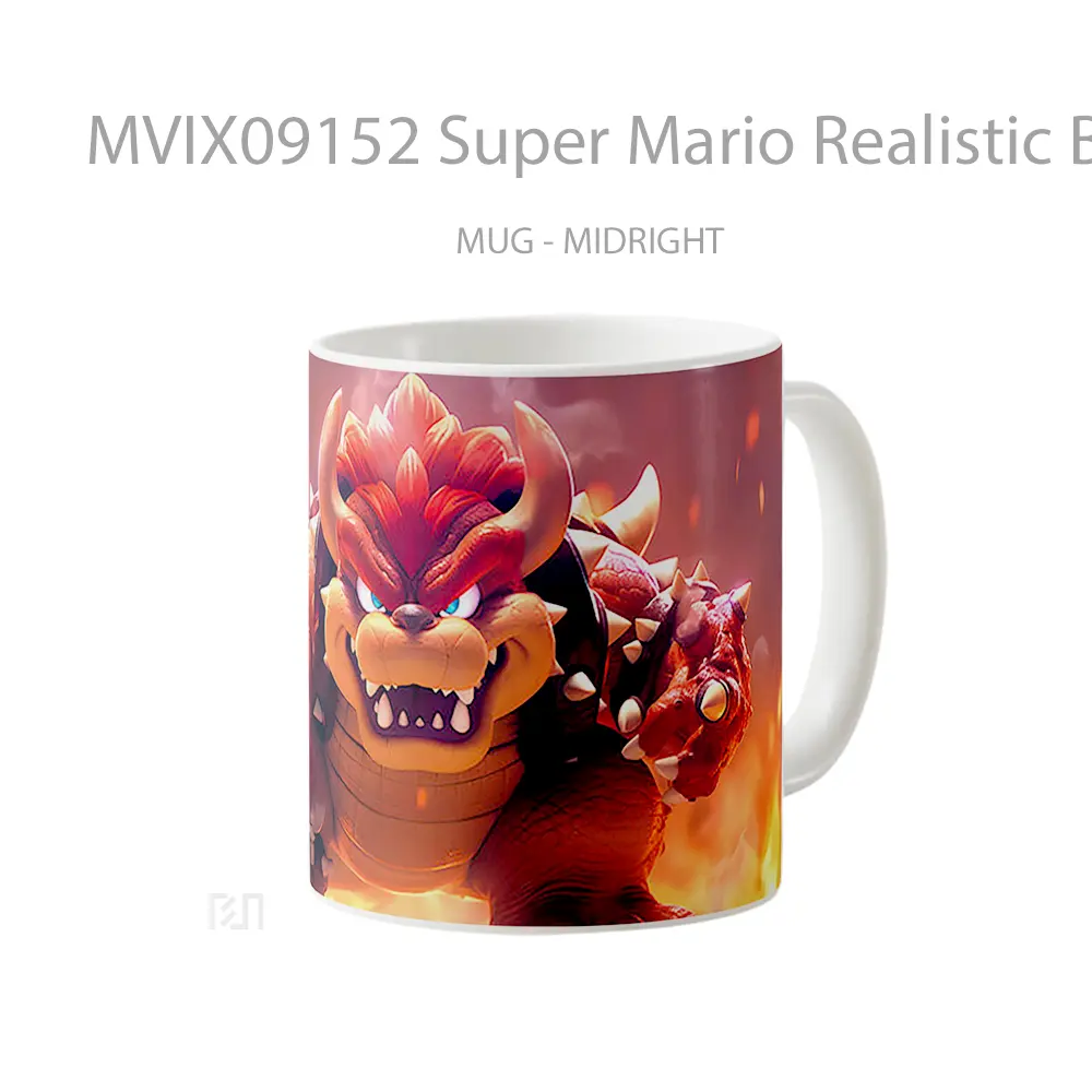 Mug Super Mario Realistic Bowser Gelas Keramik Desain Unik - All-side / Desain