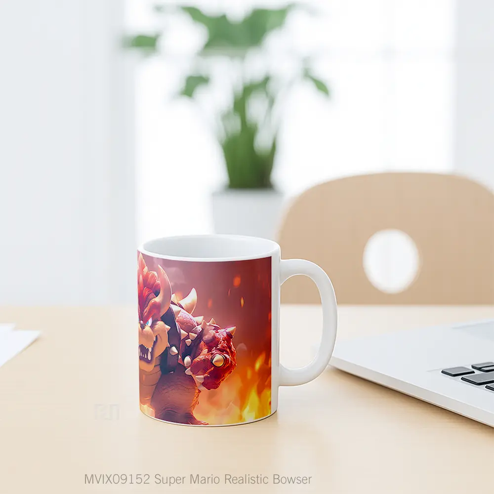 Mug Super Mario Realistic Bowser Gelas Keramik Desain Unik - All-side / Desain